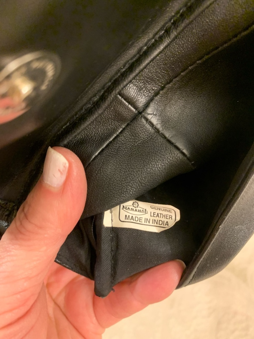 Marshal Black Leather Belt Bag with Front Flap Pocket - Picture 2 of 10